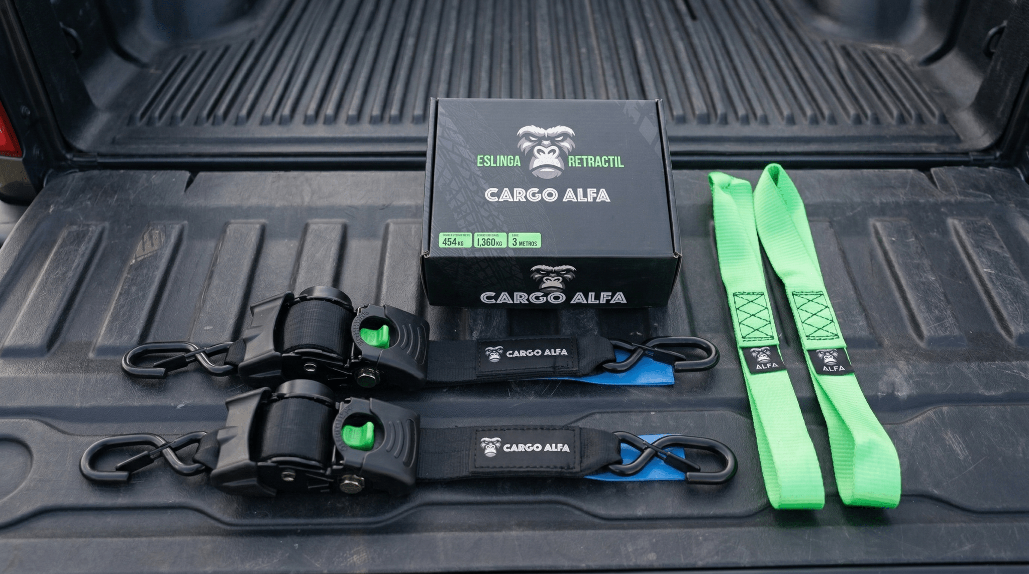 Eslingas de Amarre 1.360 kg — Pack 2 | 3m x 5cm | Cargo Alfa - Cargo Alfa
